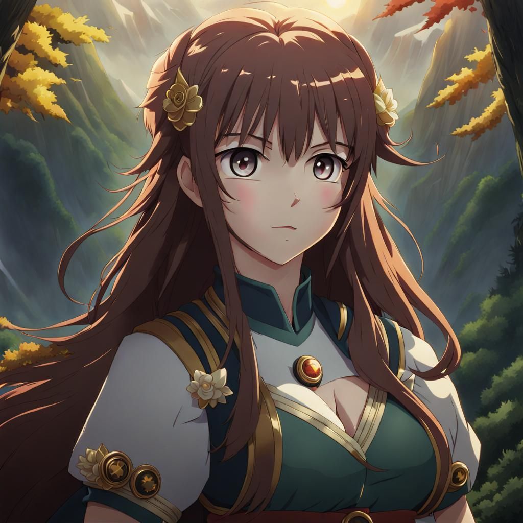 Misty Mountain Landscape in Anime Style