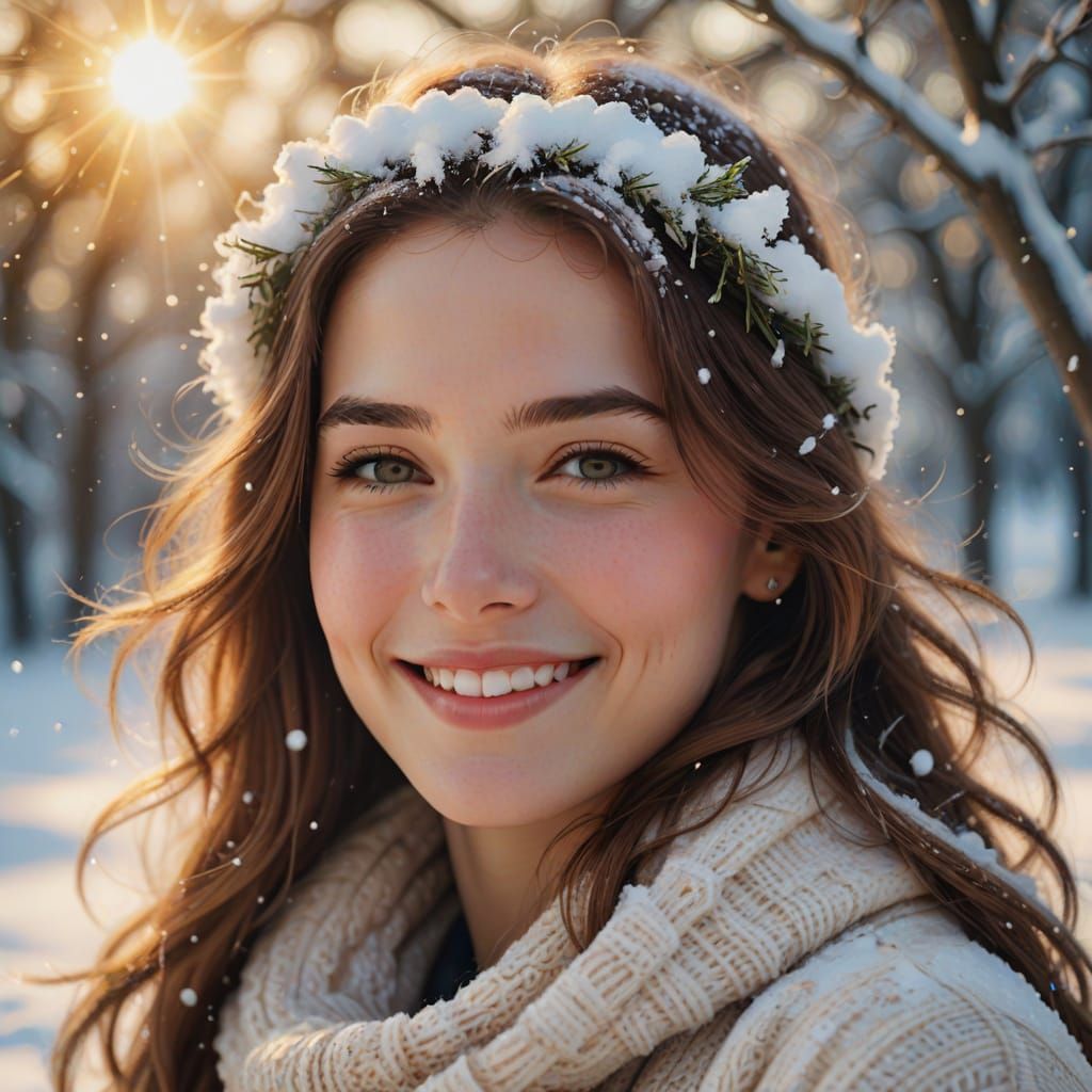 Snowy Portrait: A Vision of Heavenly Realism