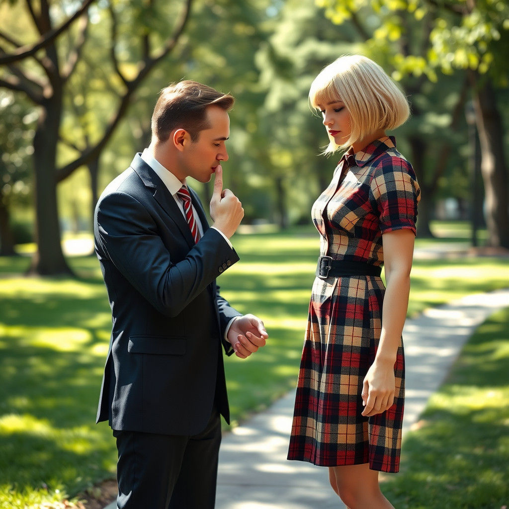 Tender Moment: Man Kisses Hand of Figure in Dress