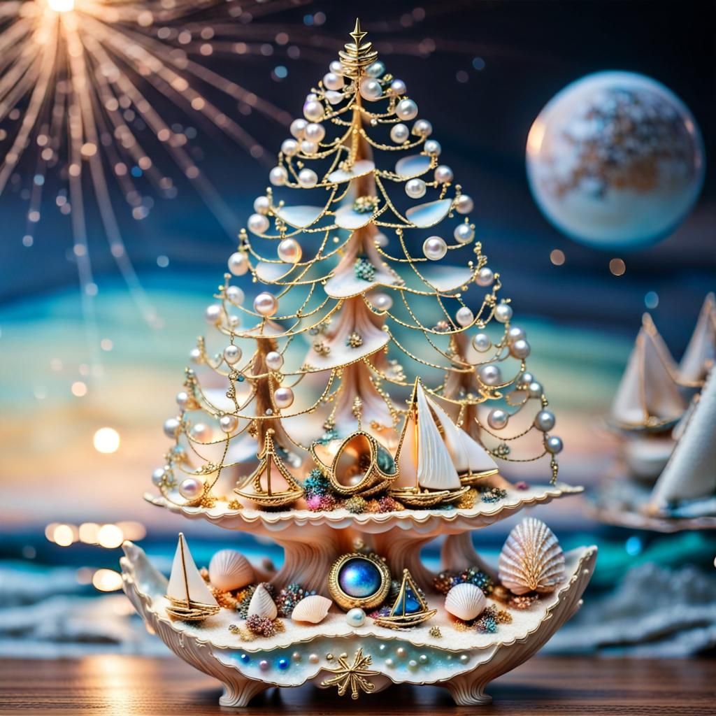 Magical Pearlescent Christmas Tree Micro-World