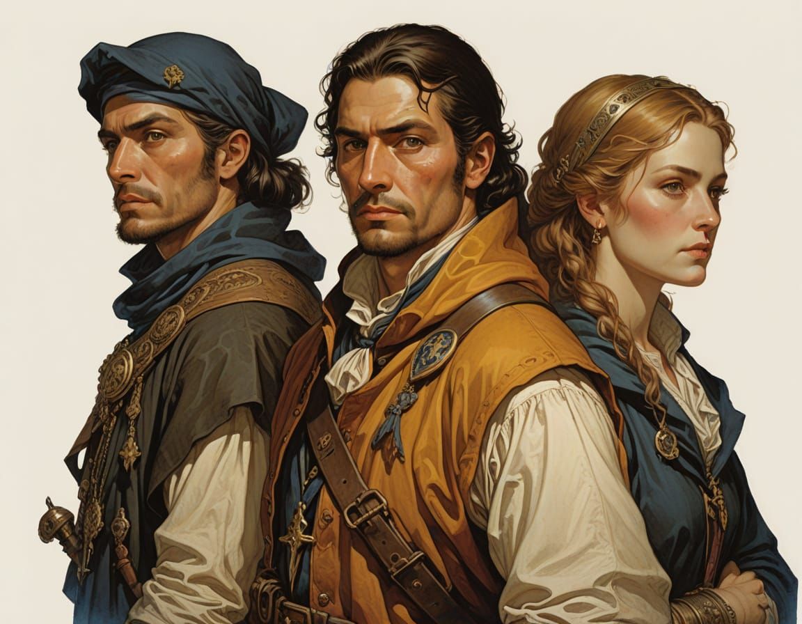 Early 18th Century Explorers in Occult-Inspired Fantasy Art