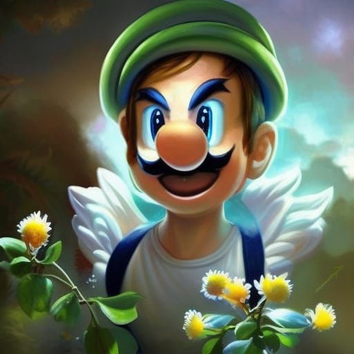 Luigi in Magic Garden: Concept Art Portrait