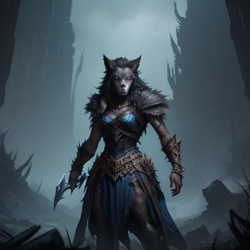Werewolf Warrior Queen Fantasy Concept Art