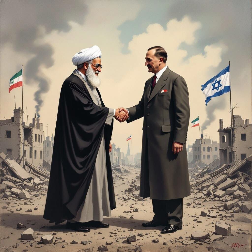 Khomeini and Hitler Meeting in Ominous Setting