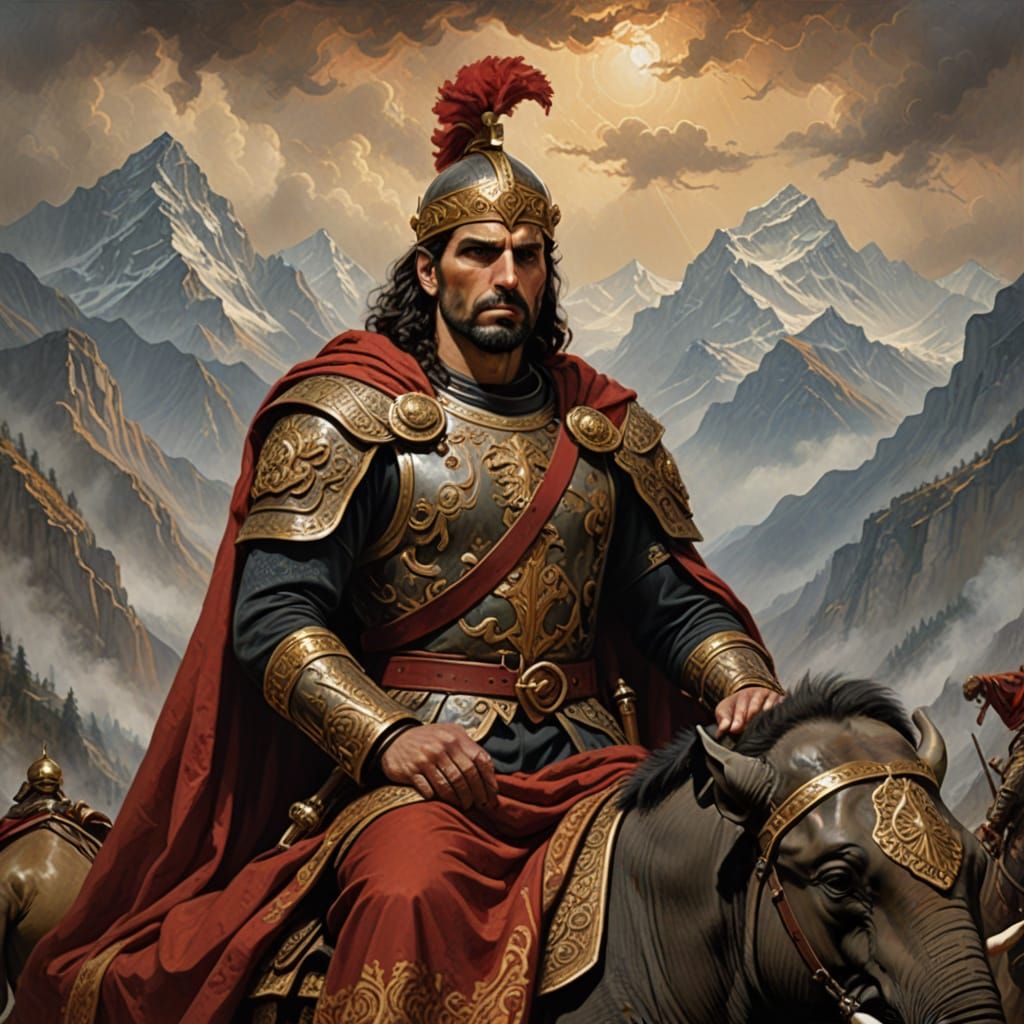 Hannibal Barca Portrait in Classical Oil Painting Style