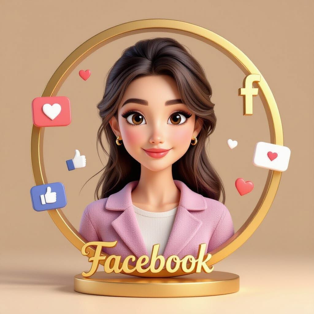 Sophisticated Young Woman in Pixar-Style 3D Portrait