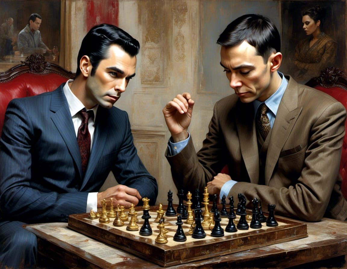 Sheldon Cooper and Spock Play Chess, Luis Royo Style