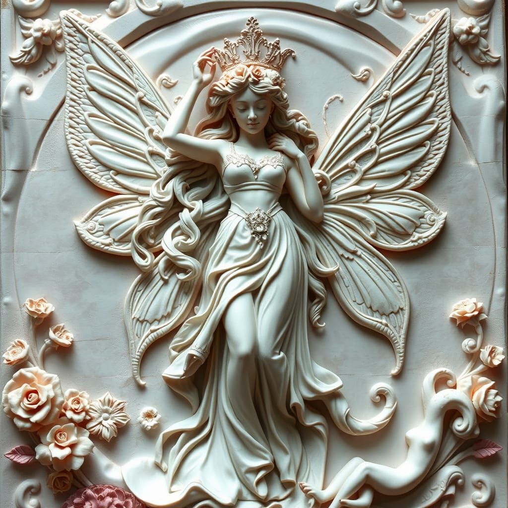 Fairy Princess: High Relief Sculpture Masterpiece