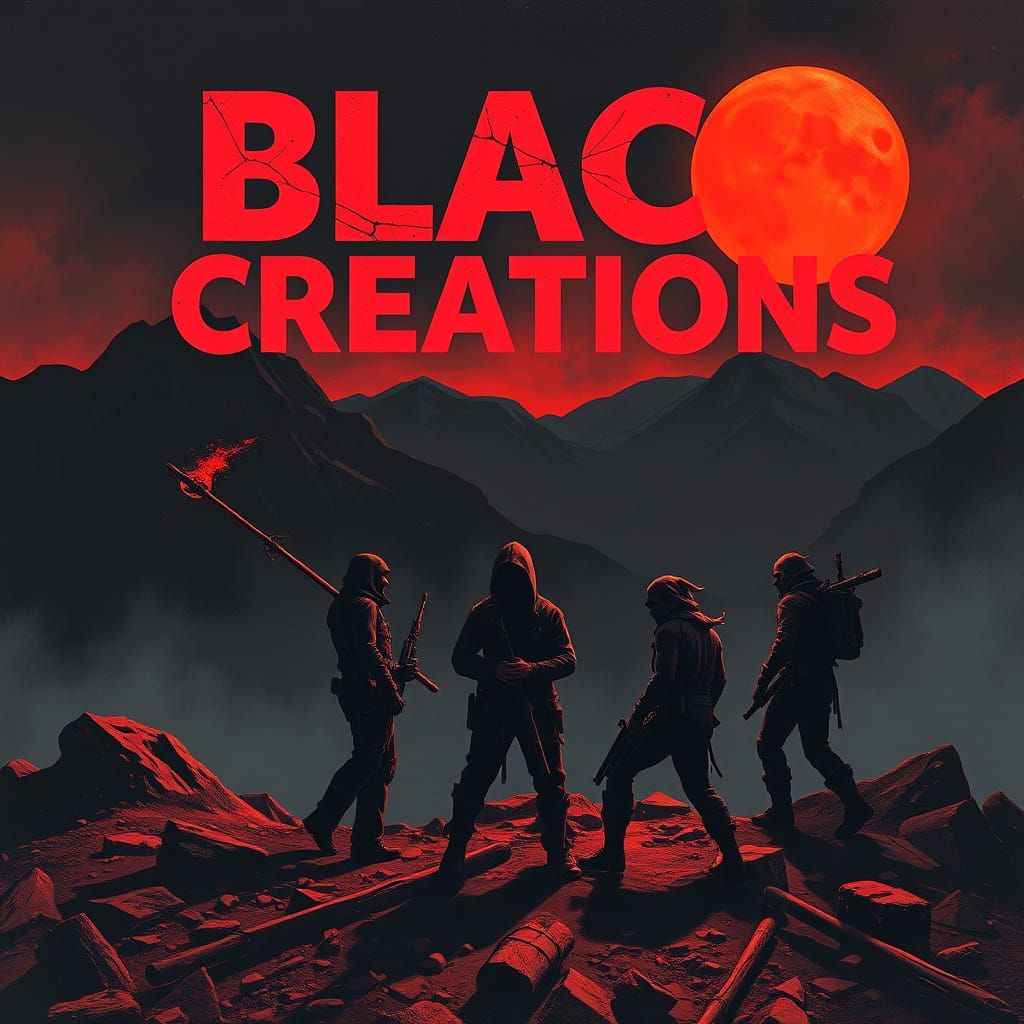 Abstract Black Shapes and Textures