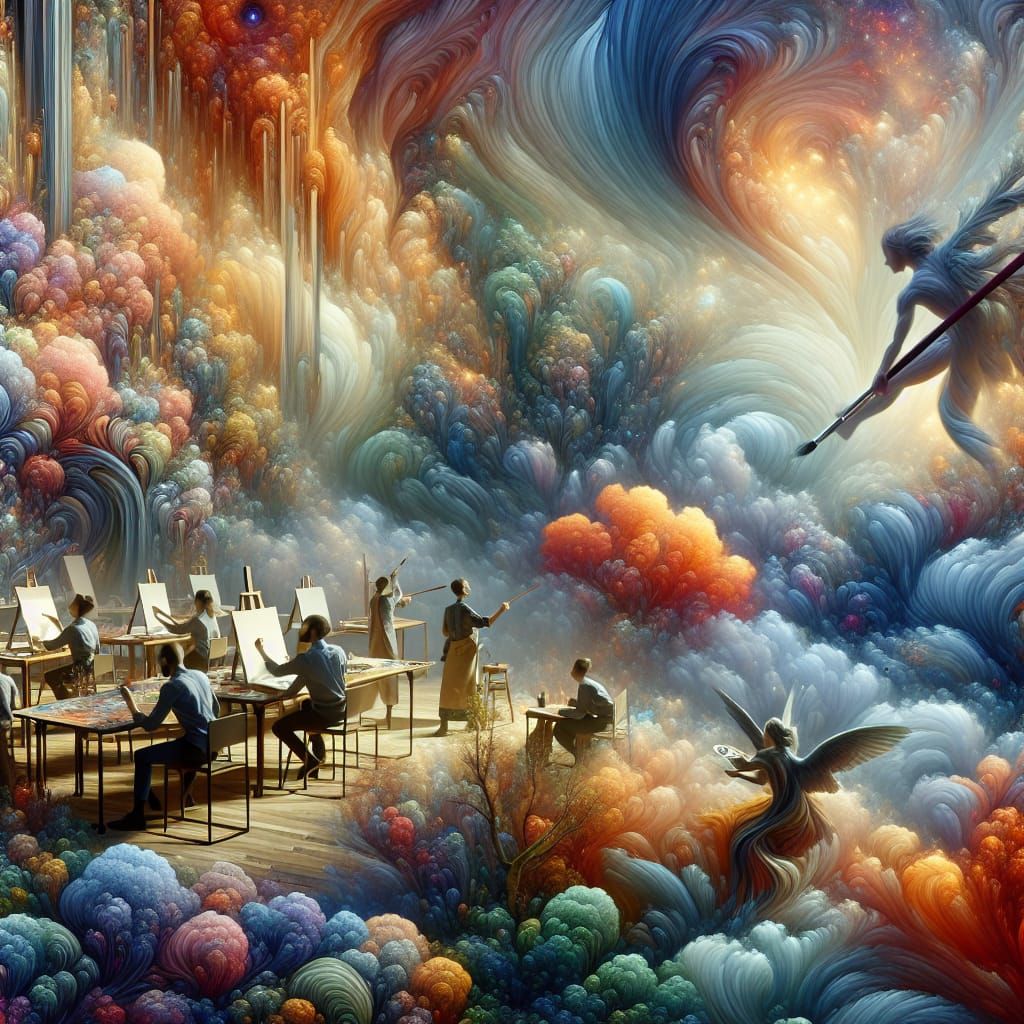 Fantastical Artists in Lush Matte Painting Style