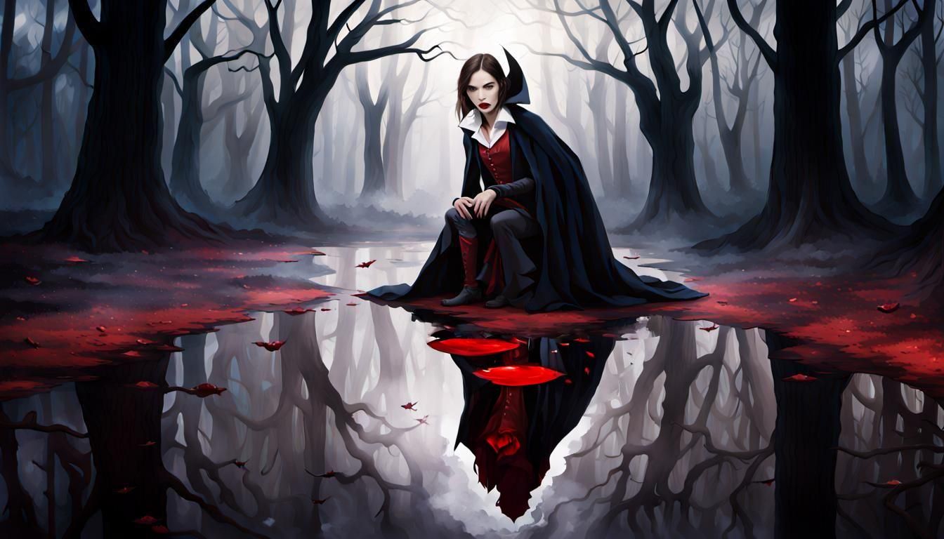 Humorous Vampire Reflection Concept