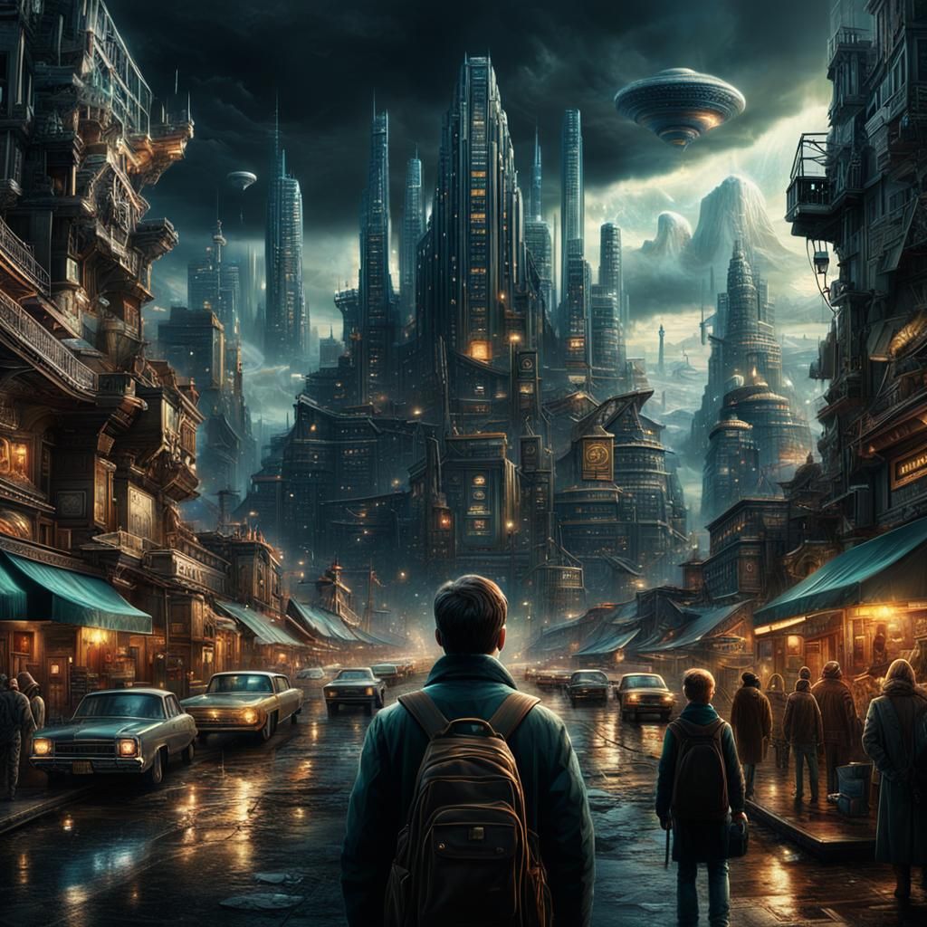 Telepathic Indoctrination in Digital Matte Painting Style