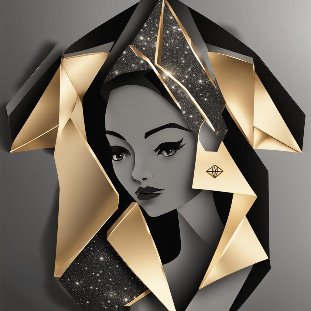 Elite Women's Fashion Logo in Origami Style