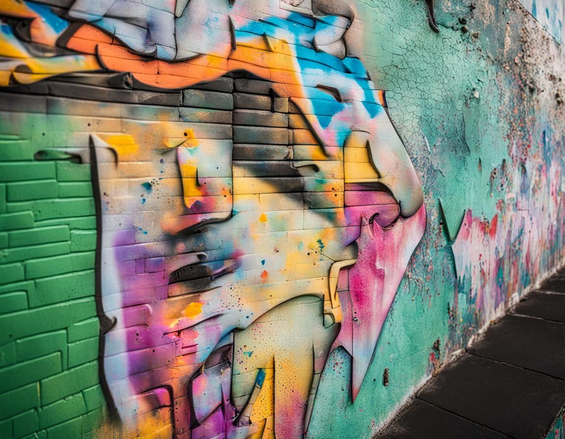 Colorful Layers of Graffiti Paint