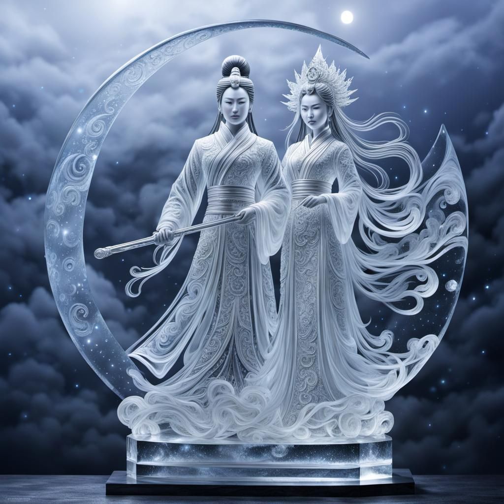 crystal   Chinese moon princess and emperor samurai