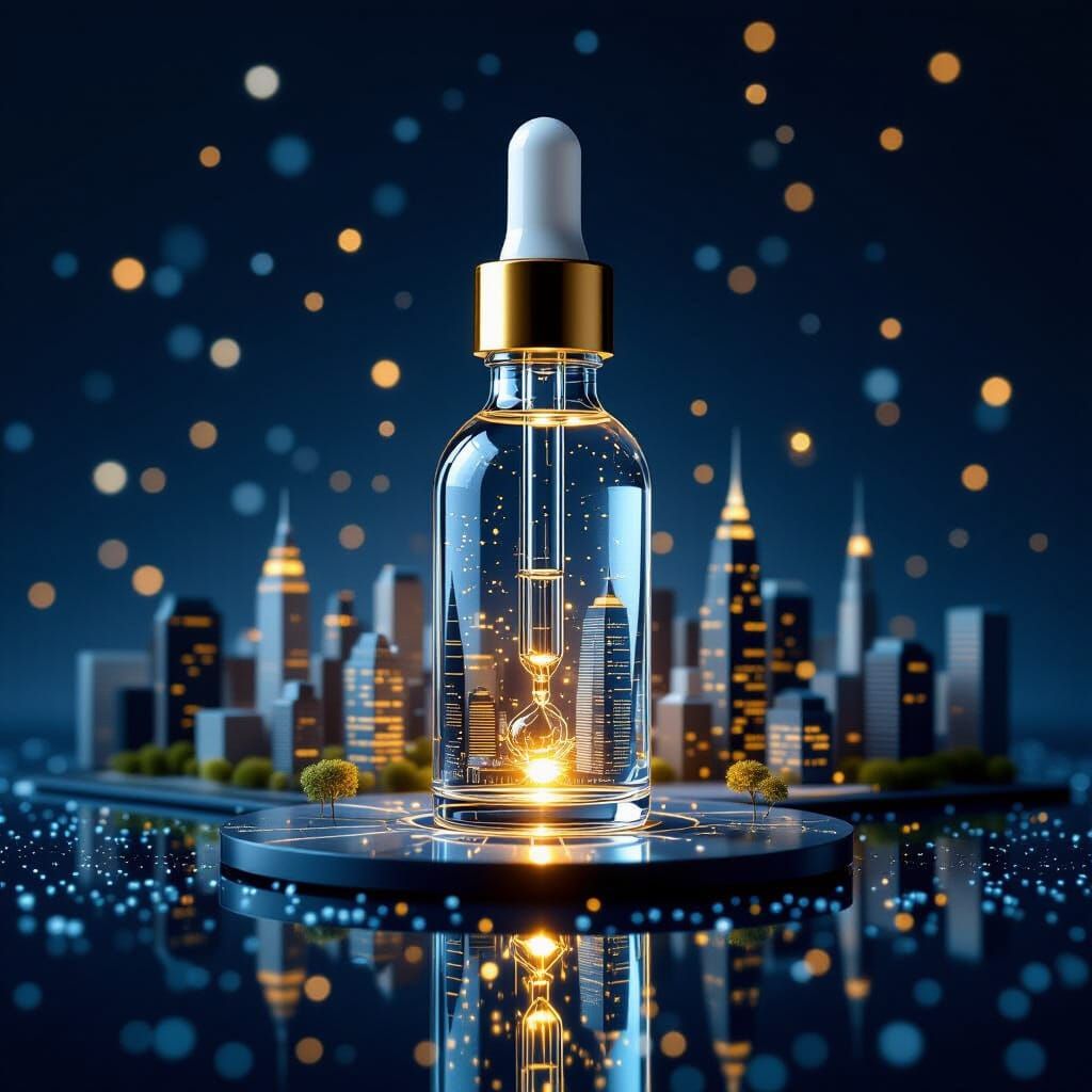 Miniature City Inside Broken Lightbulb