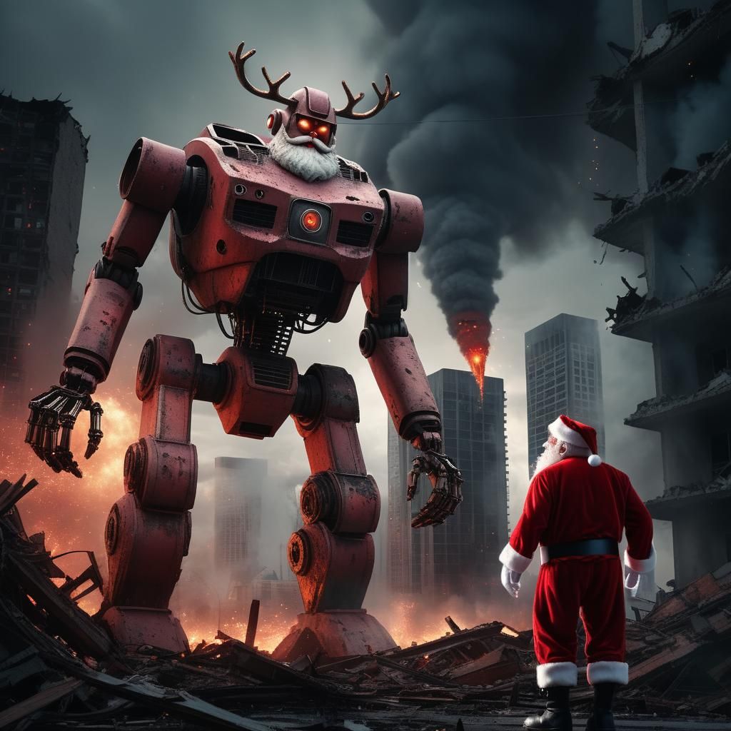 Evil Robot Santa Claus Destroys World in 4K