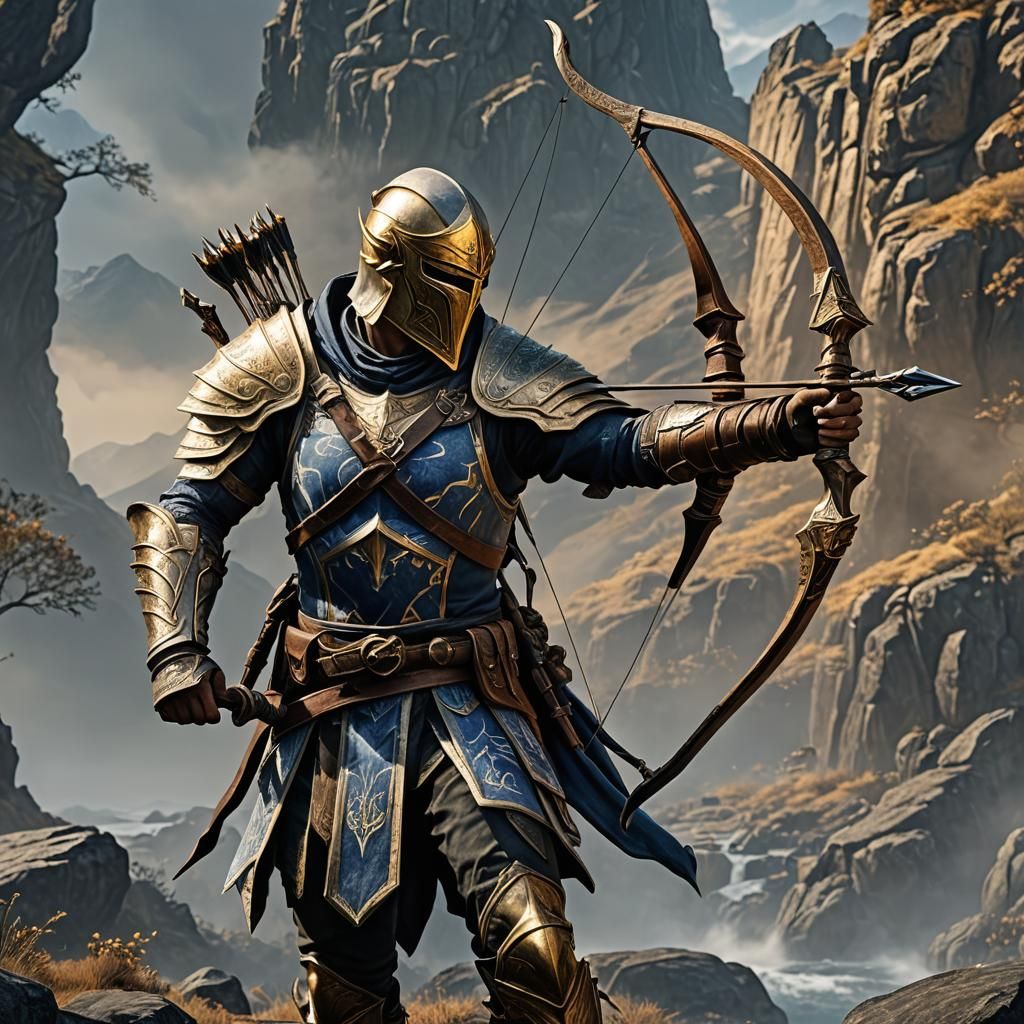 Armored Skyrim Archer with Golden Mask