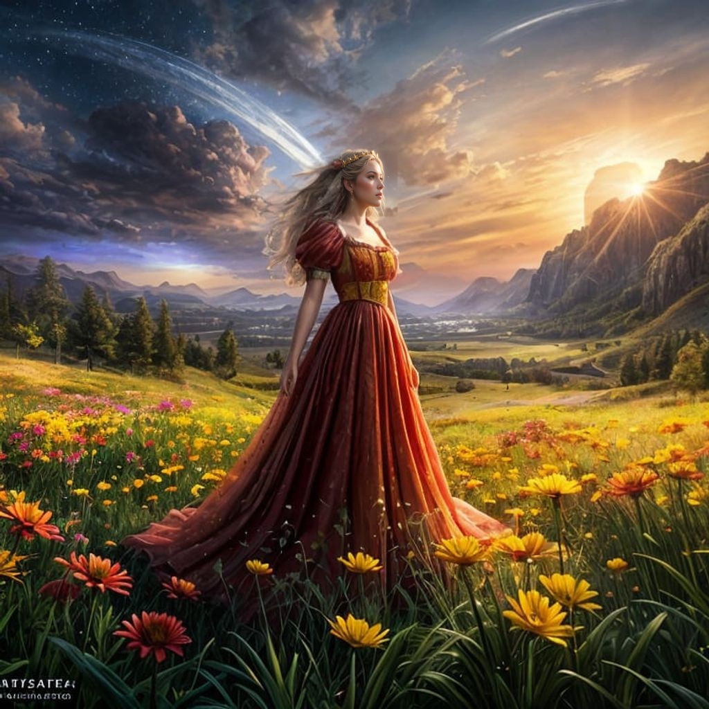 Star Princess Cloud Gazing: Fantasy Concept Art