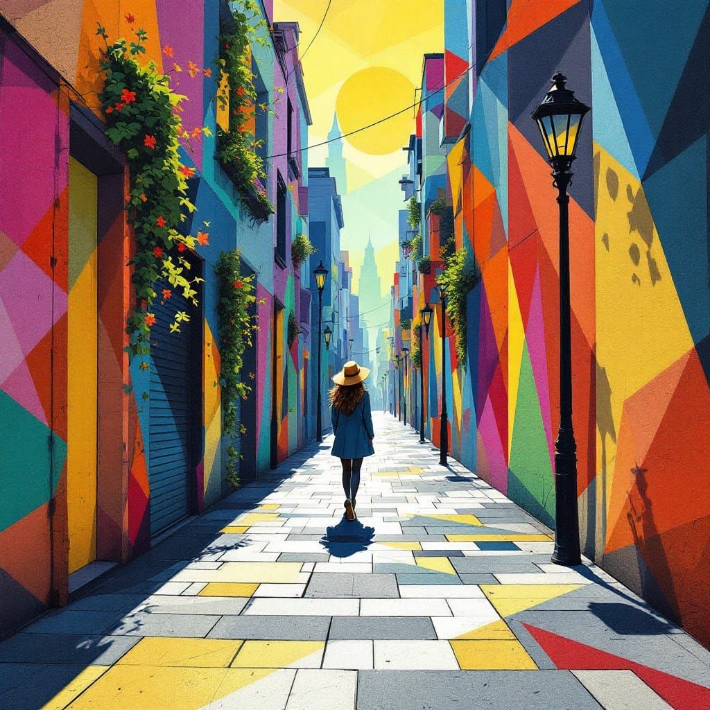 Mosaic Woman in Cubist Style