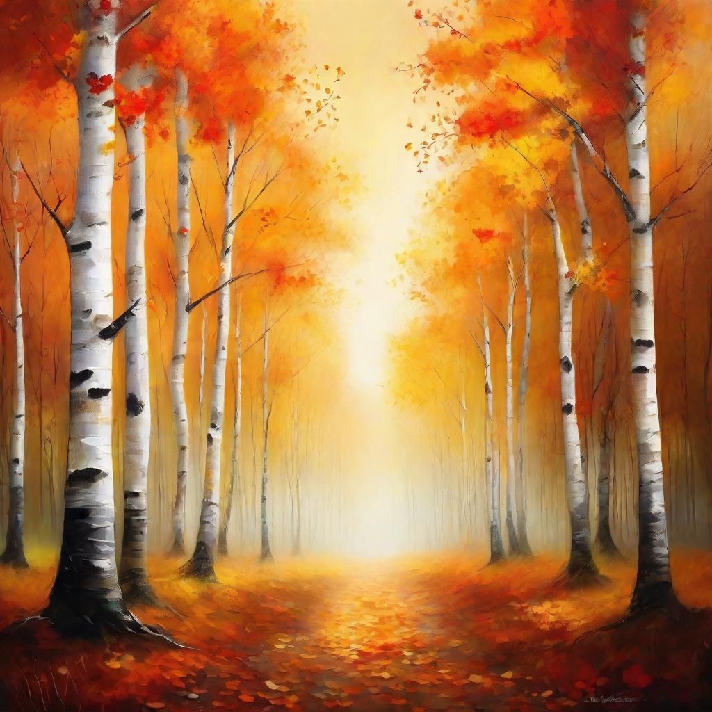 Dreamy Autumn Landscape as Whimsical Digital Painting
