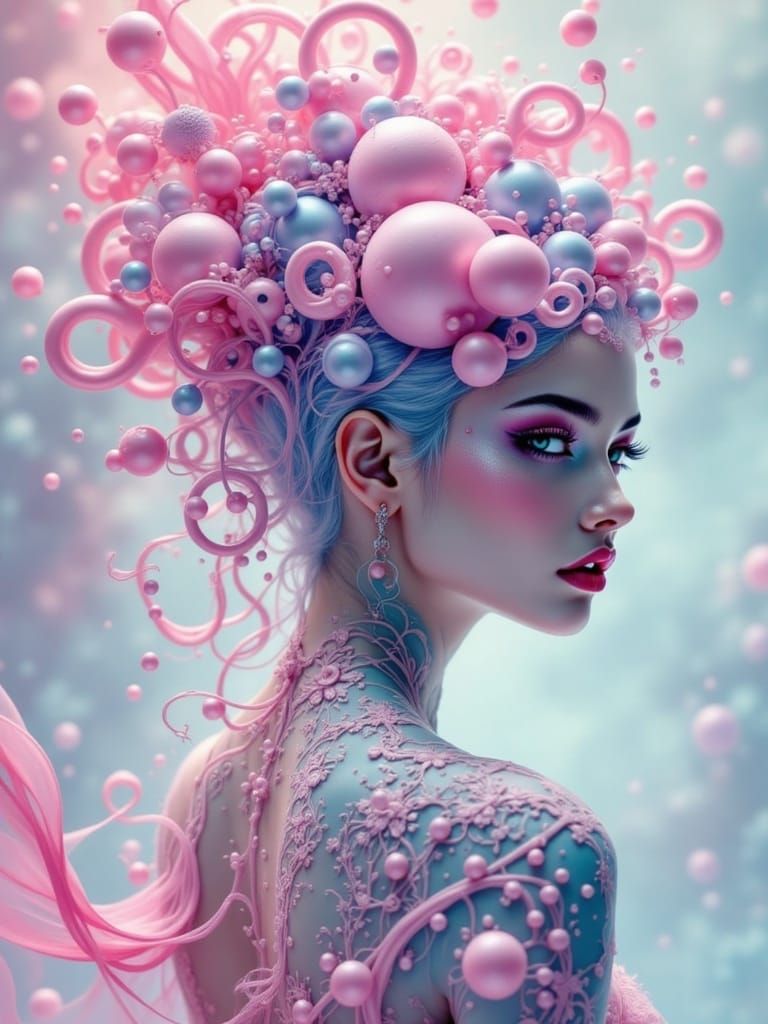 Surreal Goddess in Ephemeral Bloom