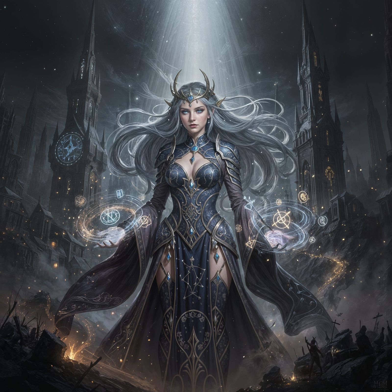 Mystra Goddess of Magic in Dark Fantasy Concept Art