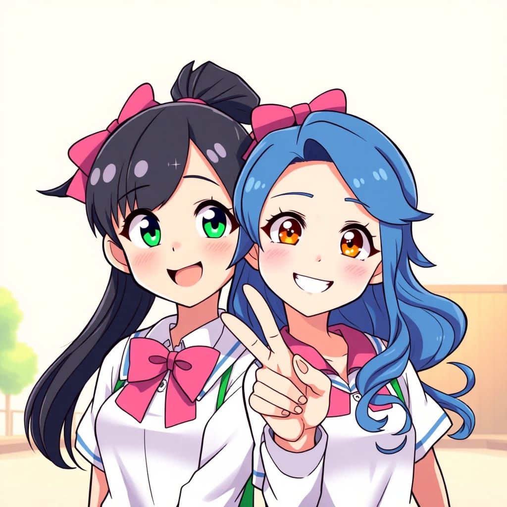 Anime Girls Headshot in My Hero Academia Style