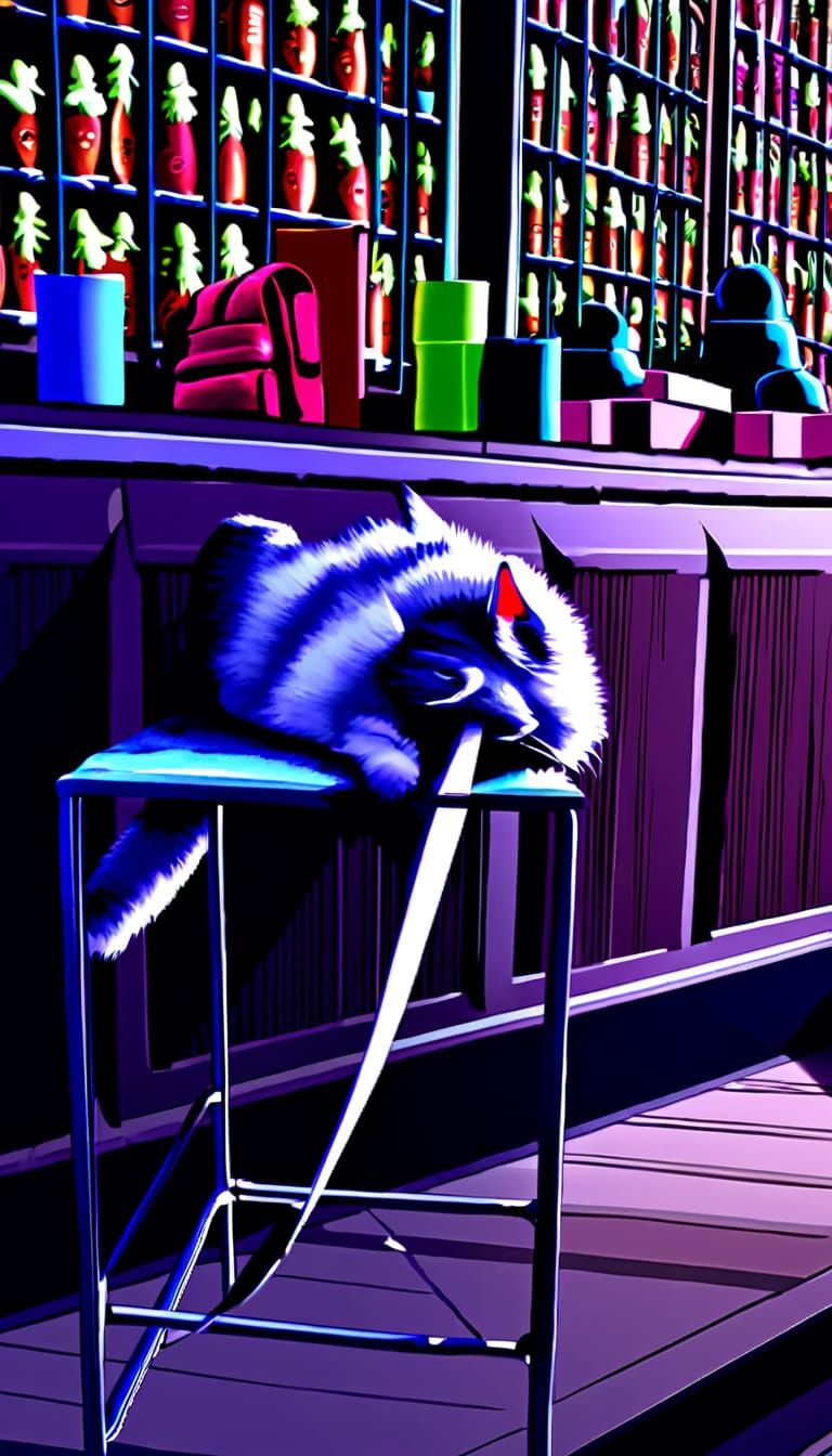 Whimsical Feline in a Vibrant Fantasy Garden