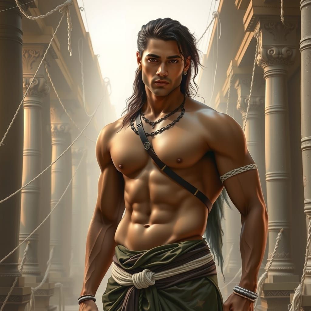 Elegant Hindu Sacred Thread Adorns Handsome Young Man