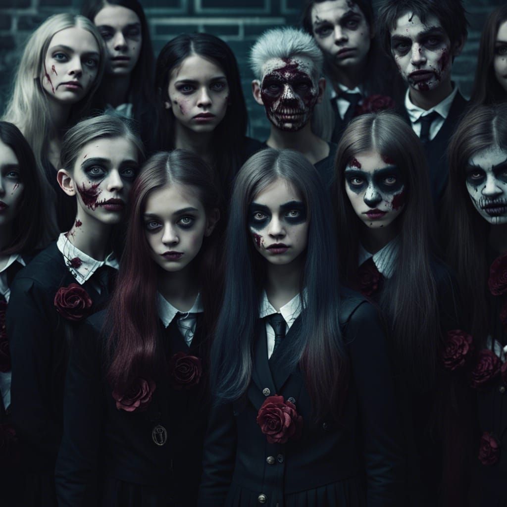 Zombie Students' First Day: Digital Art by Natalia Drepina