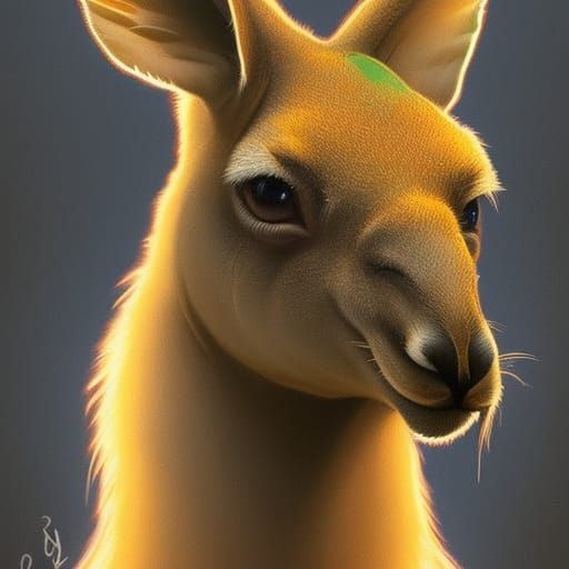 Hyperdetailed Kangaroo Portrait in Unreal Engine Style