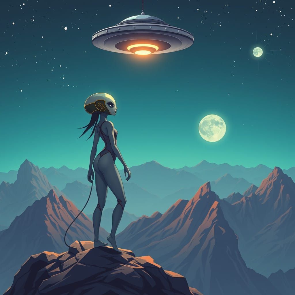 Alien Goddess Ascends to Celestial Realm in Anime Mastery