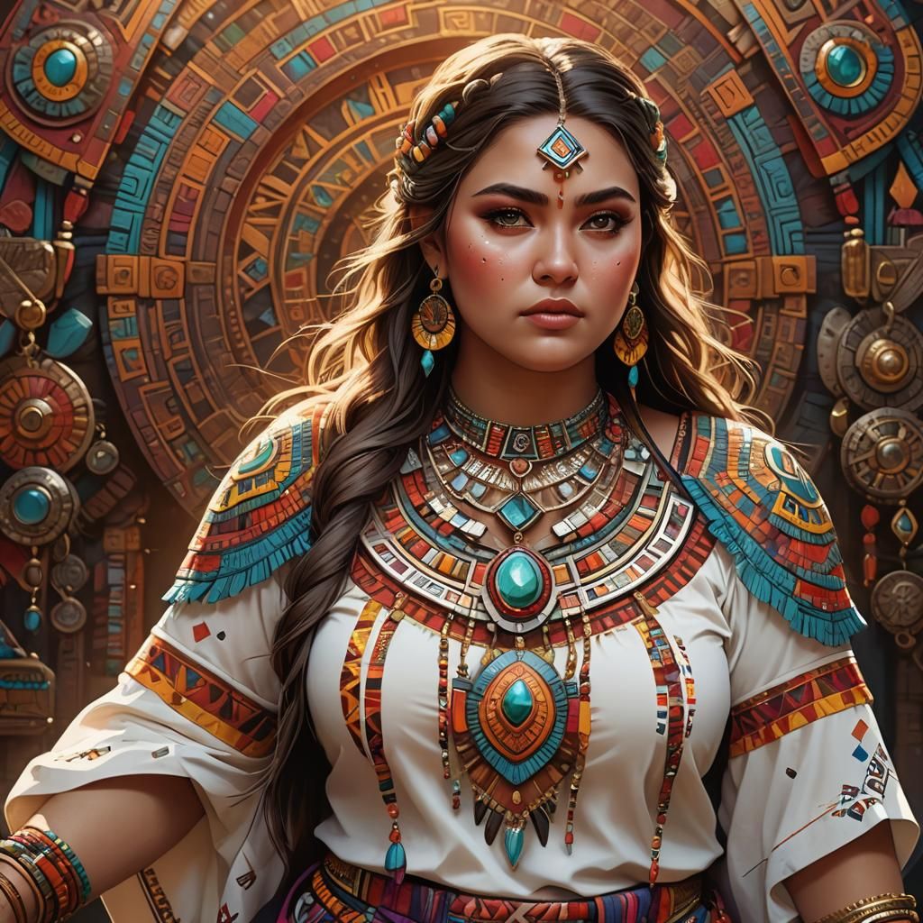 Girl in Aztec Jewellery: Fantasy Concept Art