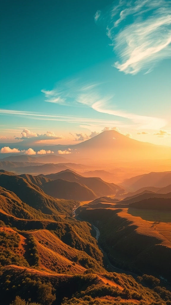 Guatemalan Landscape at Dawn in Hyperrealistic Style