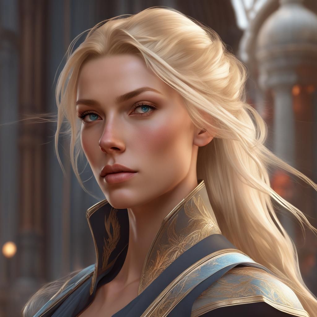 Nordic Model Portrait in Hyperdetailed Art Style