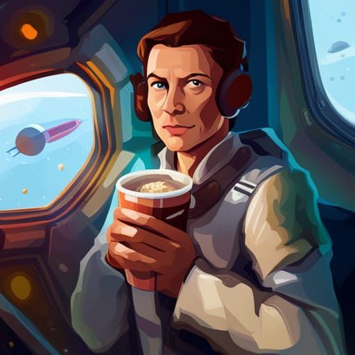 Contemplative Morning on a Starship