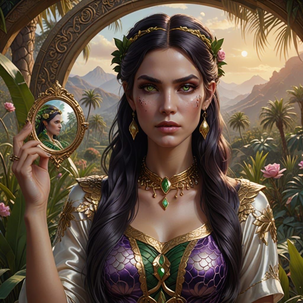 Lilith, Enchanting High-Fantasy Beauty in a Garden Paradise