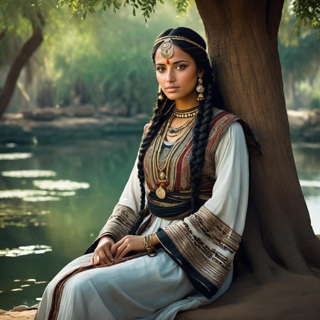 Yemeni Goddess of Nature in Hyperrealistic Style