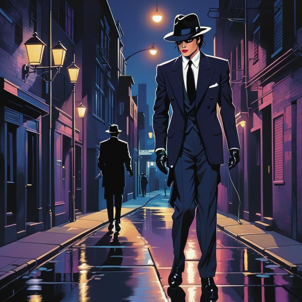Michael Jackson Dances in a Nagel-Style Noir Scene