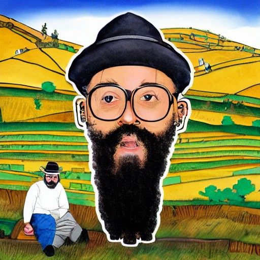 Hip-hop Rabbi in Yorkshire Landscape