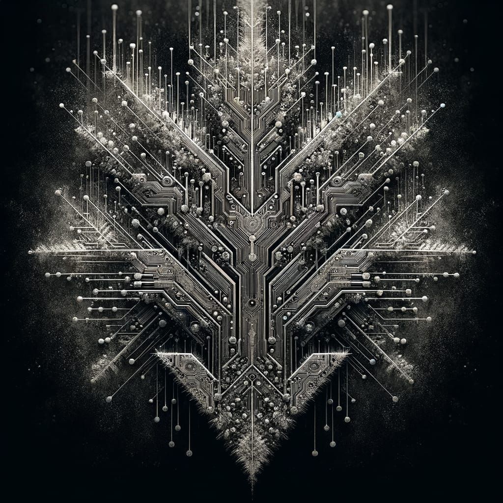 Surreal Circuit Board Double Exposure in 8k