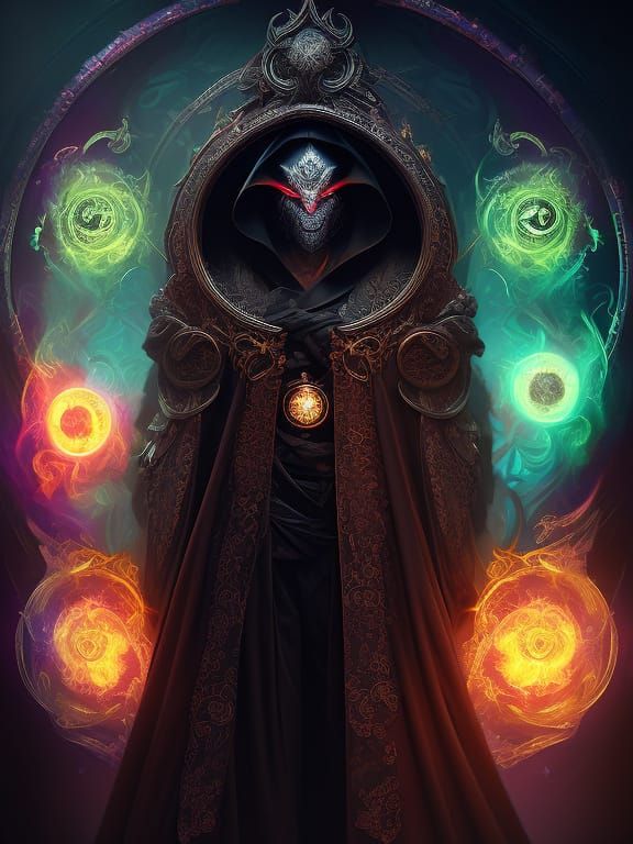 Surreal Mirror Sage With Black Flames