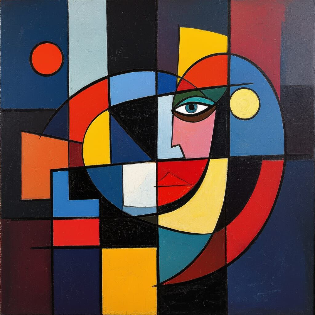 Abstract Geometric Painting with Bold Shapes