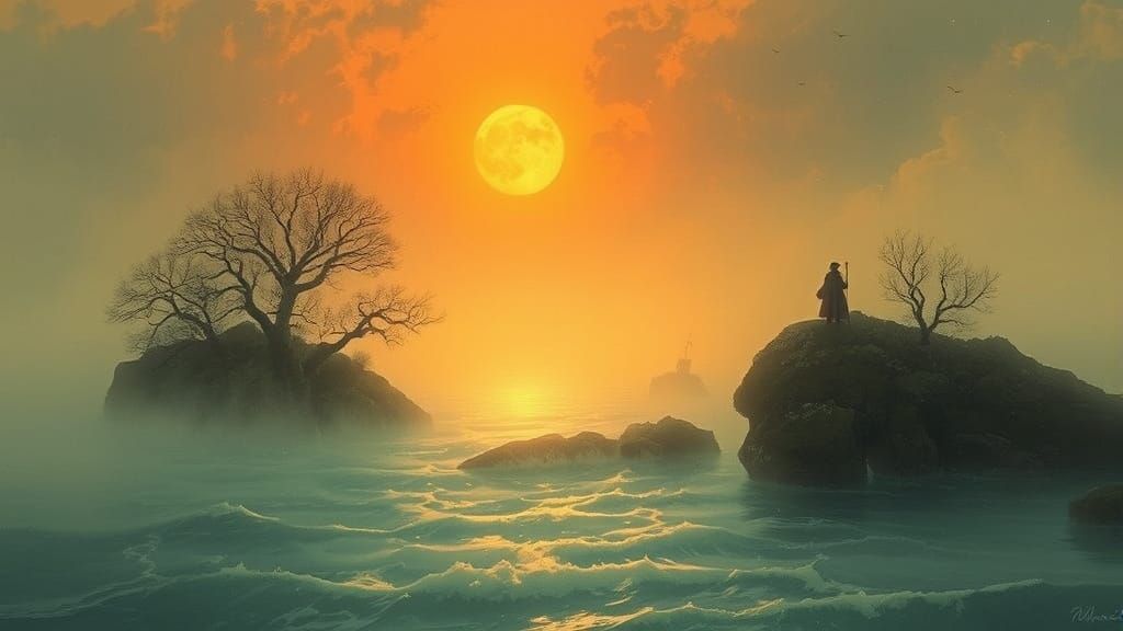 Surreal Album Cover Art in Art Nouveau Style