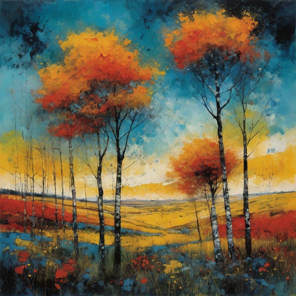 Expressionist Painting of Echoes and Silences with Impasto