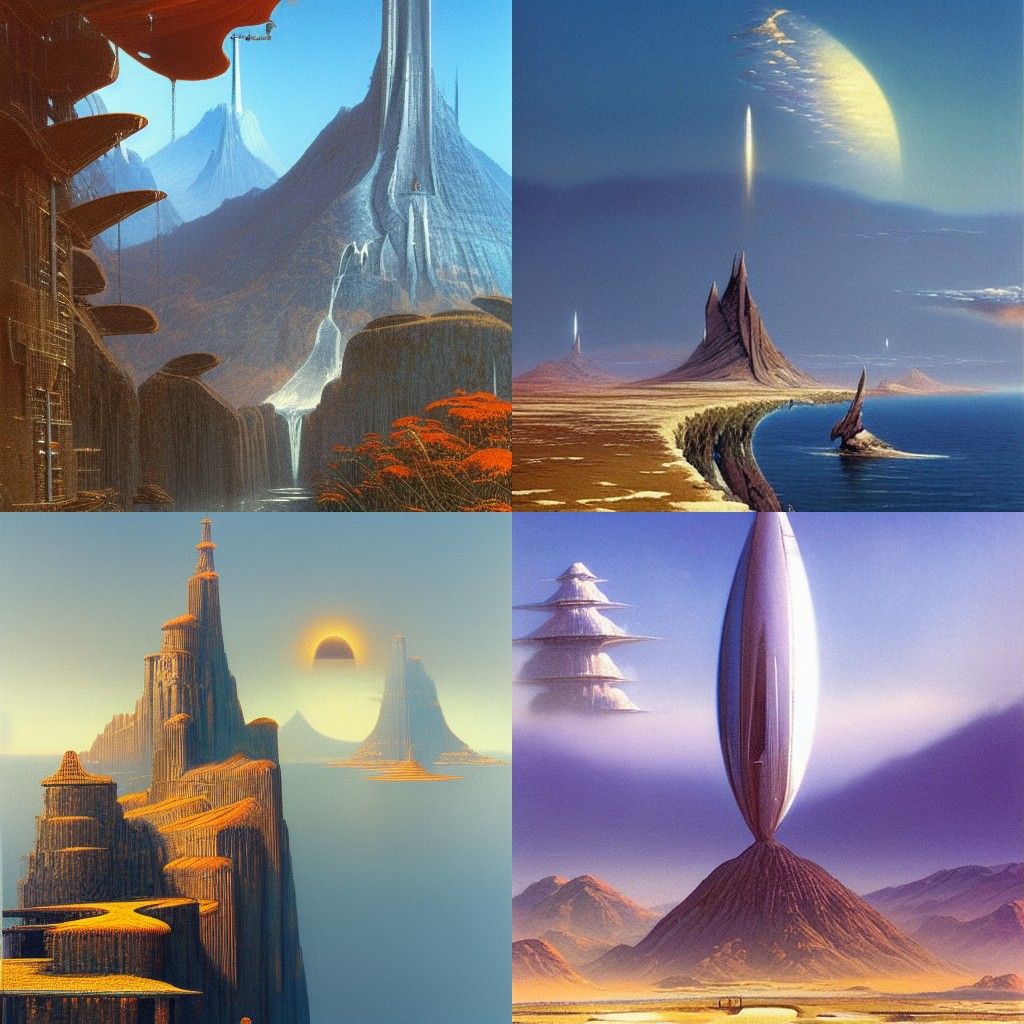 Surreal Sci-Fi Landscape Illustration