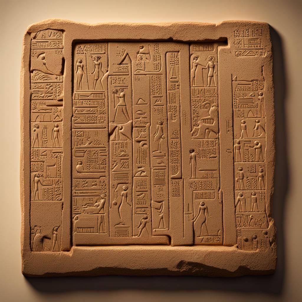Ancient Egyptian Tablet with AI Decipherable Writings