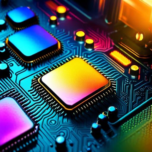 Detailed Silicon Chips in Graffiti Art Style