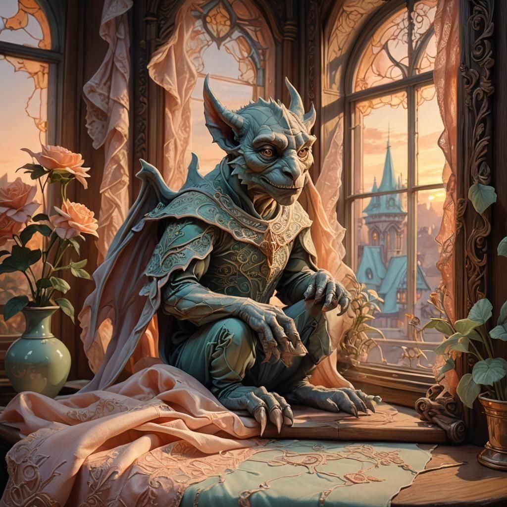 Gargoyle's Embroidery: Victorian Fantasy Art